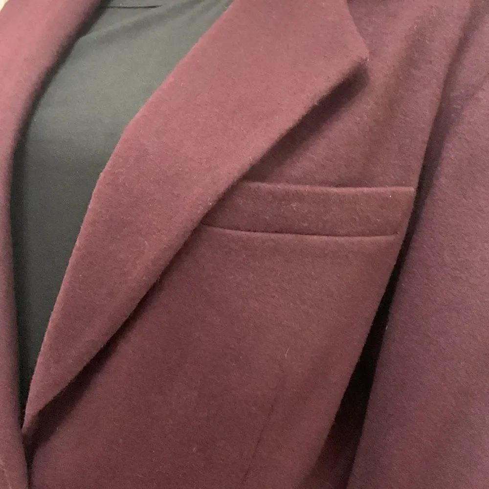 Eddie Bauer Purple Plum Medium Woman’s  Button Long Sleeve Jacket Wool Angora